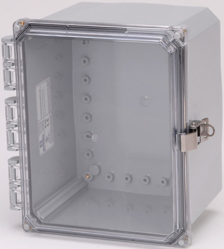 Integra H10082HCFLL 10" x 8" x 2" Traditional High Impact Polycarbonate Hinged Enclosure