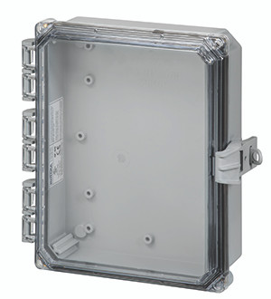 Integra H10082HCNL 10" x 8" x 2" Traditional High Impact Polycarbonate Hinged Enclosure