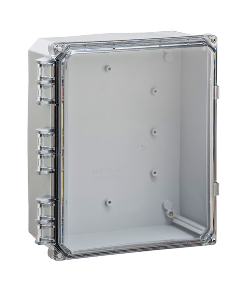 Integra H12104HC 12" x 10" x 4" Traditional High Impact Polycarbonate Hinged Enclosure
