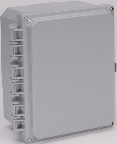 Integra H12104HF 12" x 10" x 4" Traditional High Impact Polycarbonate Hinged Enclosure