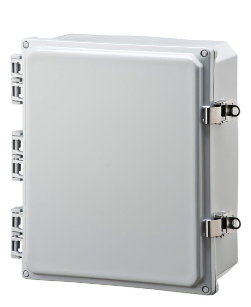 Integra H12104HFLL 12" x 10" x 4" Traditional High Impact Polycarbonate Hinged Enclosure