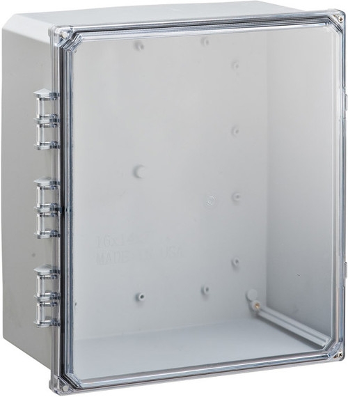Integra H141206HCF 14" x 12" x 6" Traditional High Impact Polycarbonate Hinged Enclosure