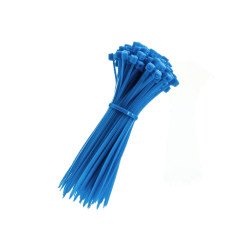 Kable Kontrol CT508FL-BL-100 8" Standard Fluorescent Blue Cable Ties, 100 Pack