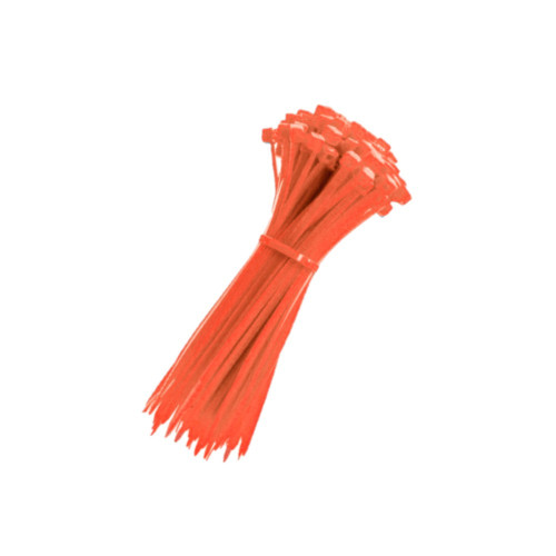 Kable Kontrol CT511FL-OR-100 11" Standard Fluorescent Orange Cable Ties, 100 Pack