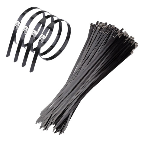 Kable Kontrol SSCT-08-BLACK 8 Stainless Steel Cable Ties, 100 Pack