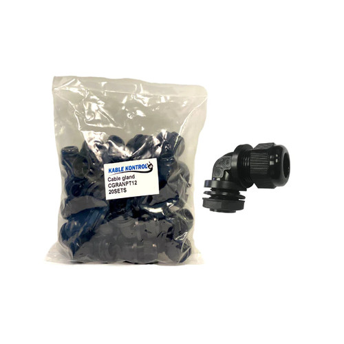 Kable Kontrol CGRANPT12-20 1/2" Right Angle Cable Glands, 20 Pack
