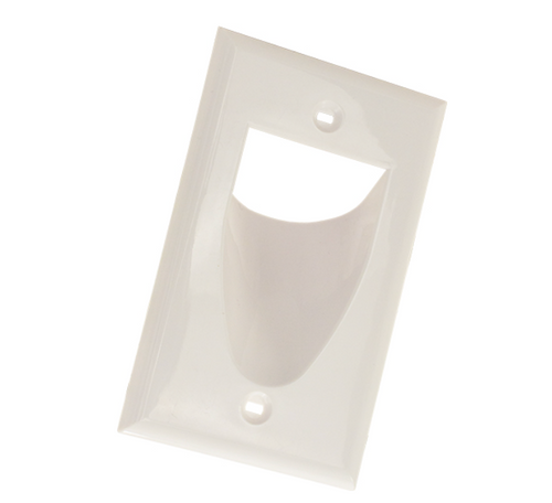 Vertical Cable 307-511R/1G/WH Single Gang White Recessed Wall Plate