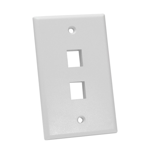 Wavenet FP02PWH 2-Port White Keystone Plate