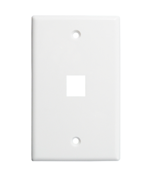 Vertical Cable 304-J2633/1P/WH 1-Port White Keystone Wall Plate