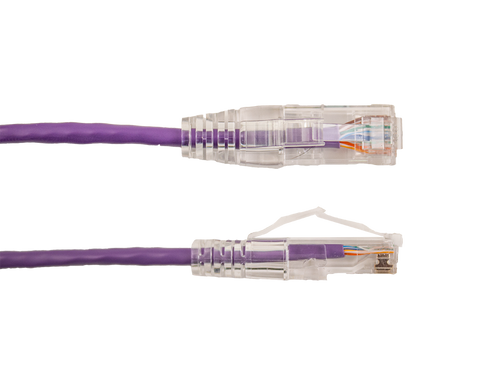 Vertical Cable 077-2024/1PR Cat6A 1Ft Purple Slim Patch Cord