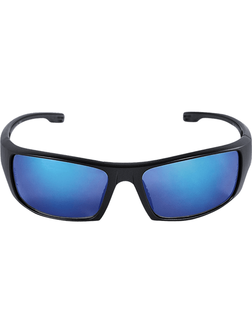Bullhead Safety BH969 Dorado Blue Mirror Lens, Matte Black Frame Safety Glasses