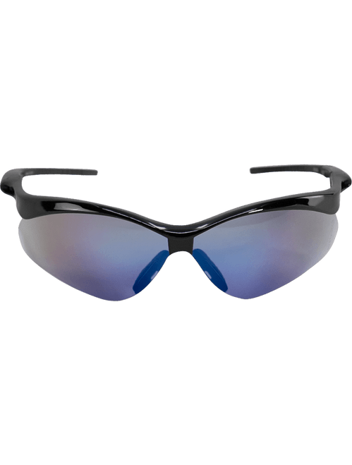 Bullhead Safety BH2259 Spearfish Blue Mirror Lens, Shiny Black Frame Safety Glasses