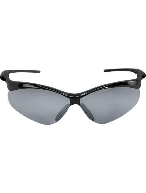 Bullhead Safety BH2257E Spearfish Silver Mirror Lens, Shiny Black Frame Safety Glasses