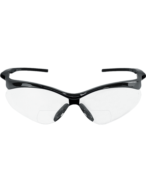 Bullhead Safety BH225125PFT Spearfish Clear Performance Fog Technology 2.5 Diopter Bifocal Reader Style Lens, Shiny Black Frame Safety Glasses