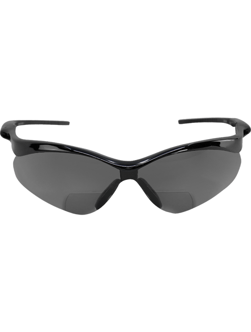 Bullhead Safety BH225315PFT Spearfish Smoke Performance Fog Technology 1.5 Diopter Bifocal Reader Style Lens, Shiny Black Frame Safety Glasses