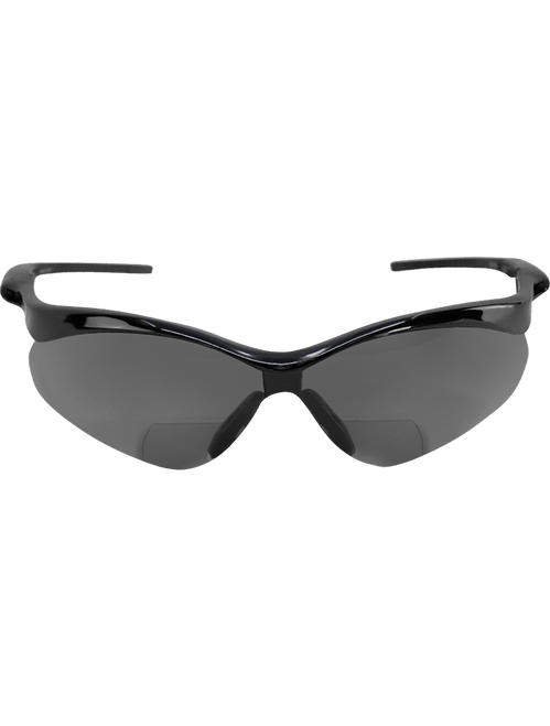 Bullhead Safety BH225320PFT Spearfish Smoke Performance Fog Technology 2.0 Diopter Bifocal Reader Style Lens, Shiny Black Frame Safety Glasses