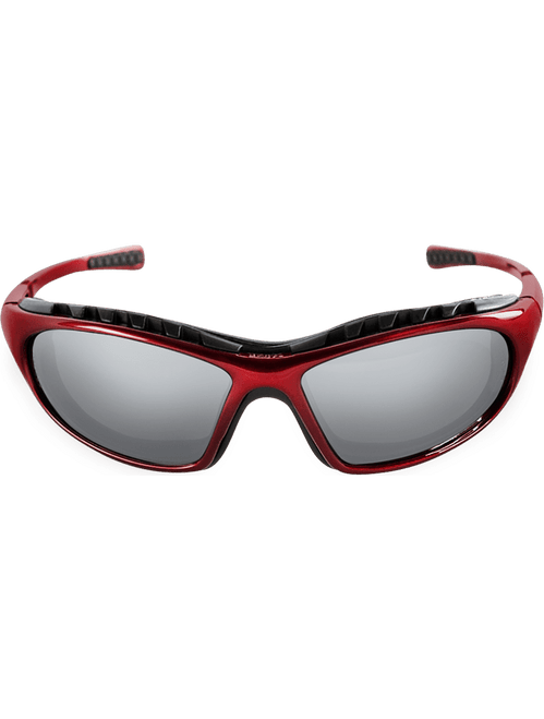 Bullhead Safety BH13147AF Steelhead Silver Mirror Anti-Fog Lens, Shiny Red Frame Safety Glasses