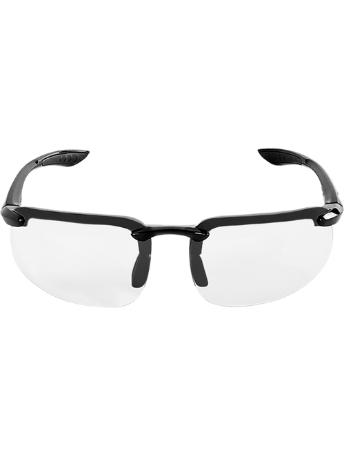 Bullhead Safety BH2551AF SwordfishX Clear Anti-Fog Lens, Shiny Black Frame Safety Glasses