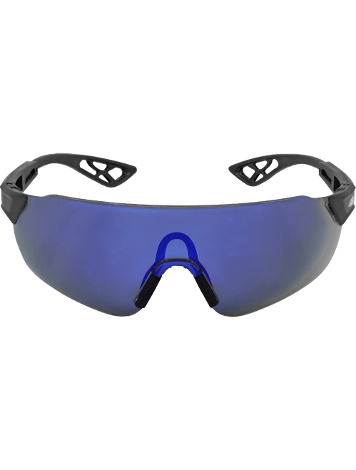 Bullhead Safety BH869AF Tetra Blue Mirror Anti-Fog Lens, Matte Black Frame Safety Glasses
