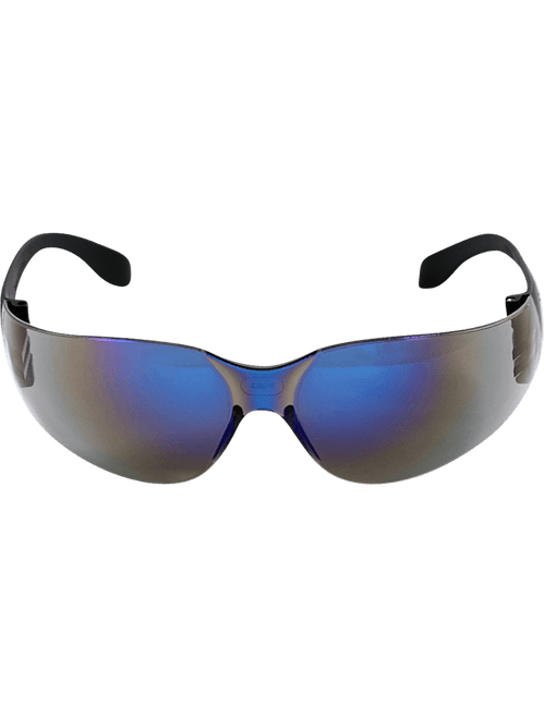Bullhead Safety BH149 Torrent Blue Mirror Lens, Matte Black Frame Safety Glasses