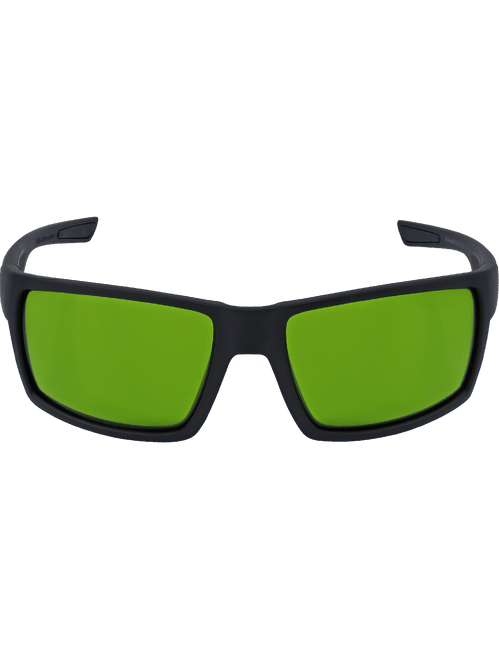 Bullhead Safety BH26621PFT Sawfish Green Arc Flash Rated Performance Fog Technology Lens, Matte Black Frame Safety Glasses