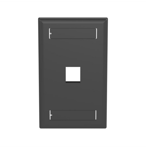 Panduit NK1FBL Netkey 1 Port Black Faceplate with Label