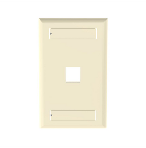 Panduit NK1FEIY Netkey 1 Port Electric Ivory Faceplate with Label