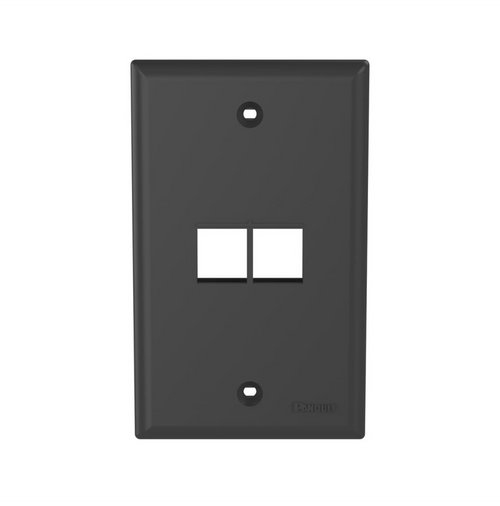 Panduit NK2FNBL Netkey 2 Port Black Faceplate