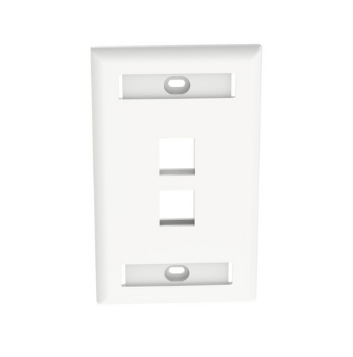 Panduit NK2FWHY Netkey 2 Port White Faceplate with Label