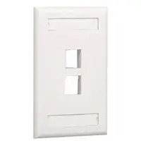Panduit NK2FIWY Netkey 2 Port Off-White Faceplate with Label