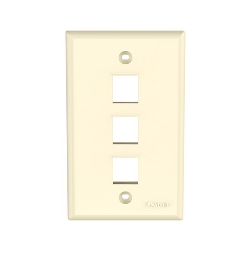 Panduit NK3FNEI Netkey 3 Port Electric Ivory Faceplate