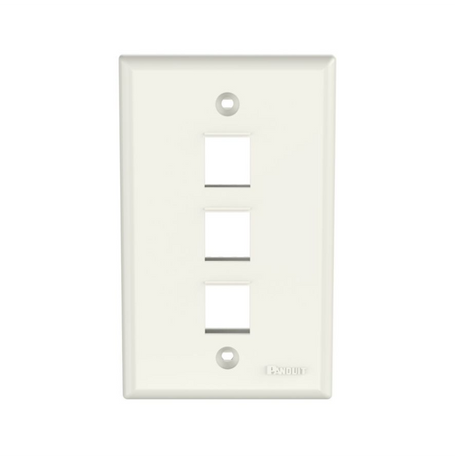 Panduit NK3FNIW Netkey 3 Port Off-White Faceplate