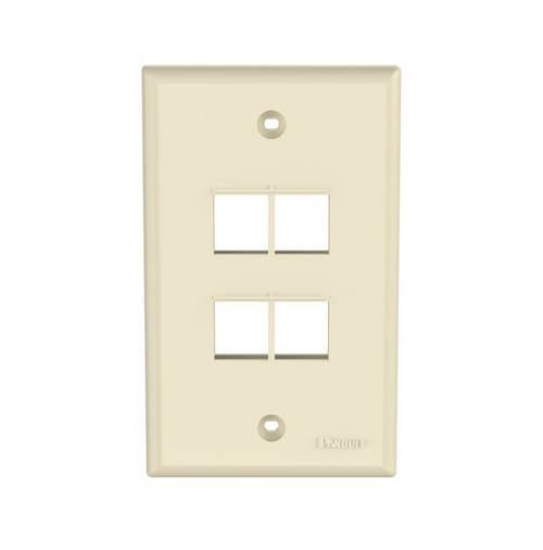 Panduit NK4FNEI Netkey 4 Port Electric Ivory Faceplate