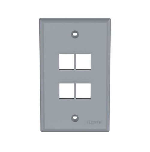 Panduit NK4FNIG Netkey 4 Port International Gray Faceplate