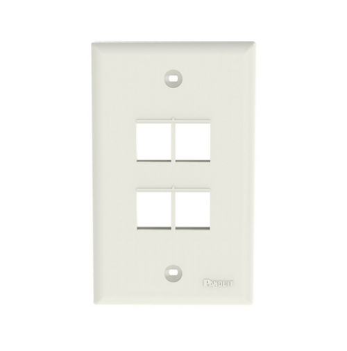 Panduit NK4FNIW Netkey 4 Port Off-White Faceplate