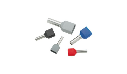 Panduit FTD78-8-D Black 8mm Twin Wire Ferrule, 500 Pack