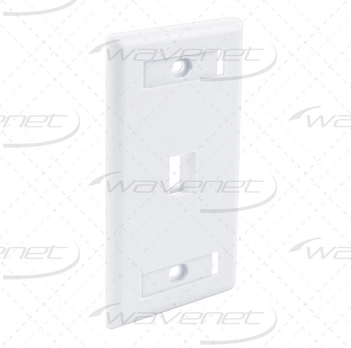 WaveNet 1-Port White Keystone Plate with Labeling, 25 Pack