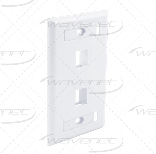 WaveNet 2-Port White Keystone Plate with Labeling, 25 Pack