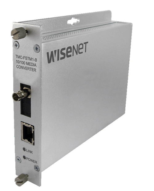 Hanwha TMC-FSCS1PoEM-A 100M Media Converter (A) with PoE+ Output