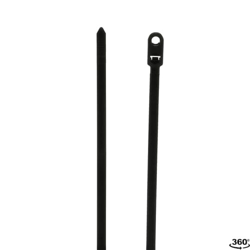 Thomas & Betts L-14-120MH-0-C Black Cable Ties, 100 Pack
