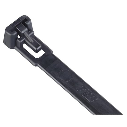 Thomas & Betts L-8-50R-0-C Black Cable Ties, 100 Pack