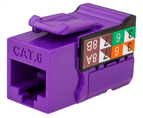 Vertical Cable 352-V2708/PR/25 Cat6 Purple Keystone Jack, 25 Pack