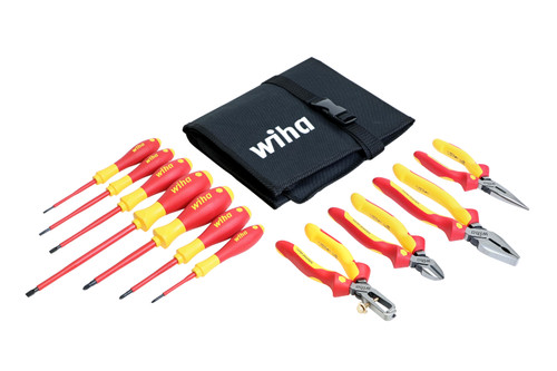 Wiha 32986 11 Piece Insulated Industrial Pliers & Screwdriver Set