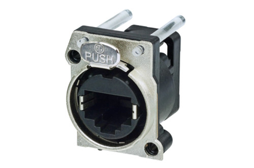 Neutrik NE8FBV-C5-LED Vertical PCB Mount RJ45 Receptacle