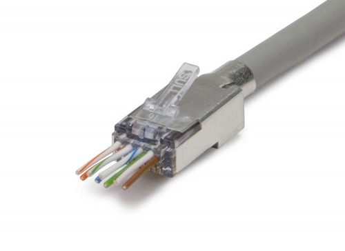 Platinum Tools 100025C ezEX44 External Ground RJ45 Shielded Connectors, Clamshell Pack of 25