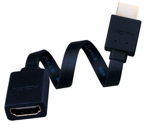 Vanco 233216X 6" Super Flex Flat HDMI High Speed Male to Female Cable