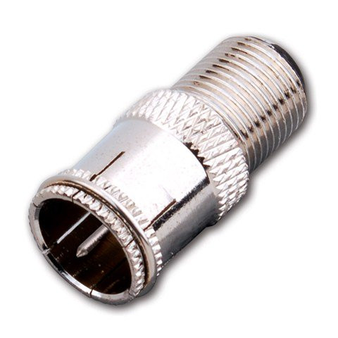 Vanco KDF1 Nickel Plated "F" Female to Push-On "F" Male Adapter
