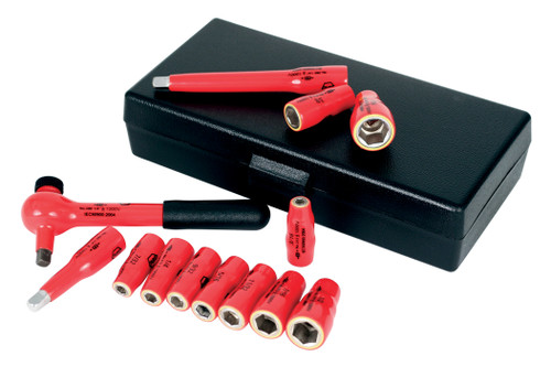 Wiha 31390 Insulated 1/4" Drive Socket 13 Piece Inch Set