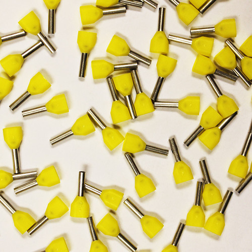Eclipse 701-015 Yellow AWG 18x2 Twin 8mm Barrel Wire Ferrule, 500 Pack