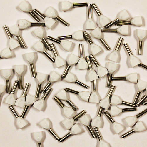 Eclipse 701-012 White AWG 18x2 Twin 8mm Barrel Wire Ferrule, 500 Pack
